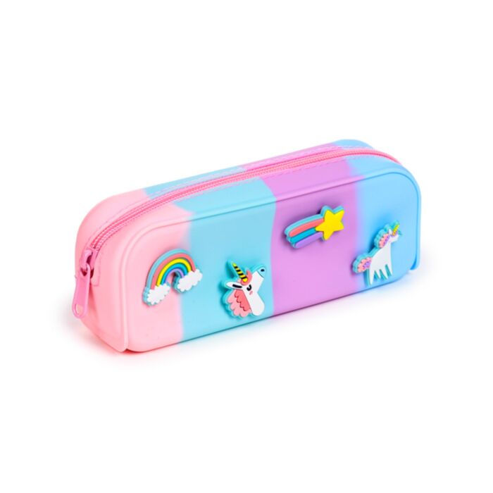 Estojo de silicone para lápis com Charms - Unicórnio Mágico