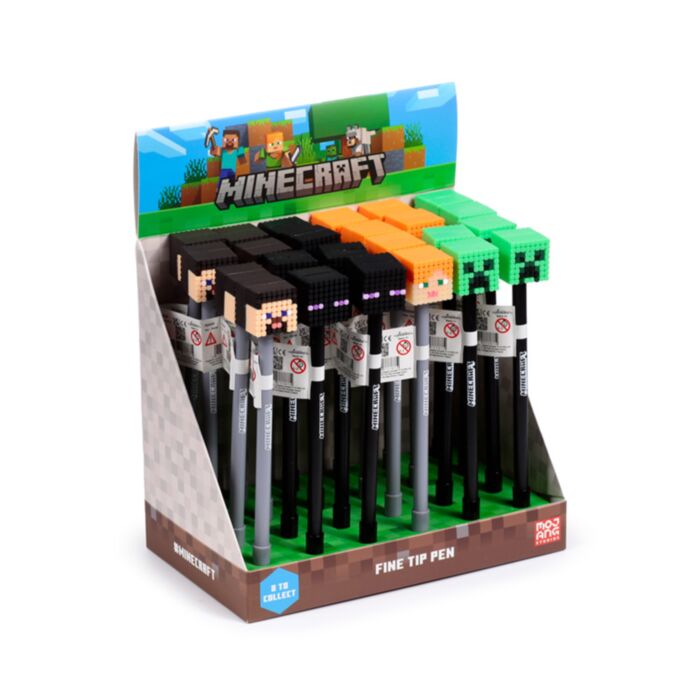 Caneta de ponta Fina com topo de silicone-Minecraft Fine