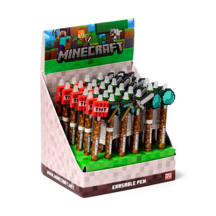 Caneta apagável com topo de silicone Inkredible com ferramentas Minecraft