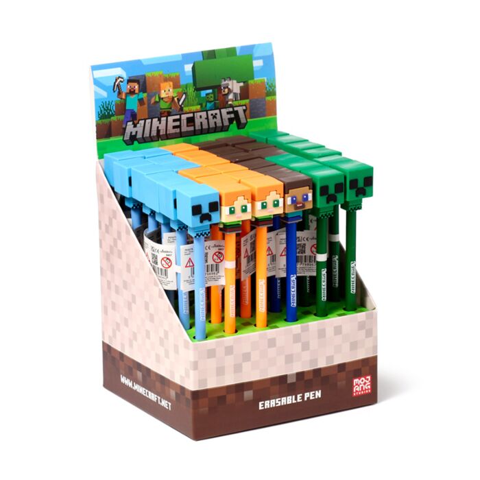Caneta apagável com topo de silicone Inkredible com Minecraft Chibi 