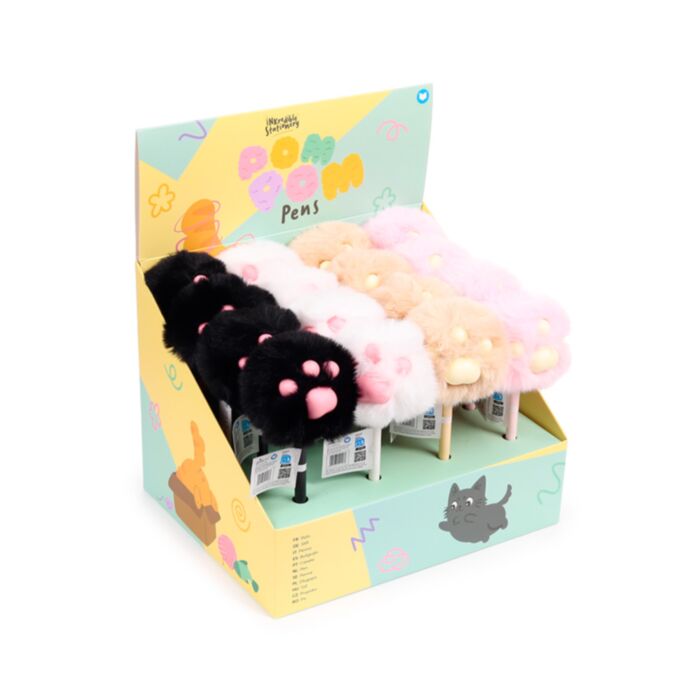 Beans & Co Gatos Caneta Pom Pom de ponta fina com pata Fofinha