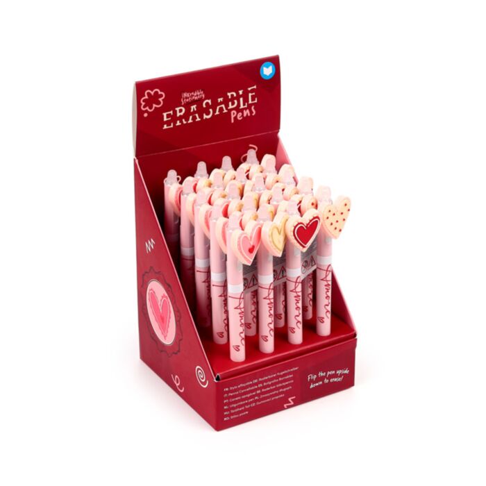 Caneta apagável Inkredible com topo PVC Amore Heart Coração