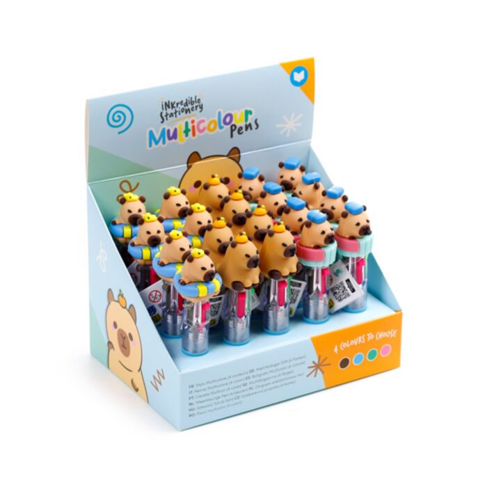 Caneta Multicor Capivara com Topper (4 Cores)