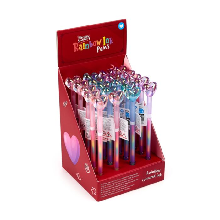 Caneta com tinta arco-íris amore Heart Coração