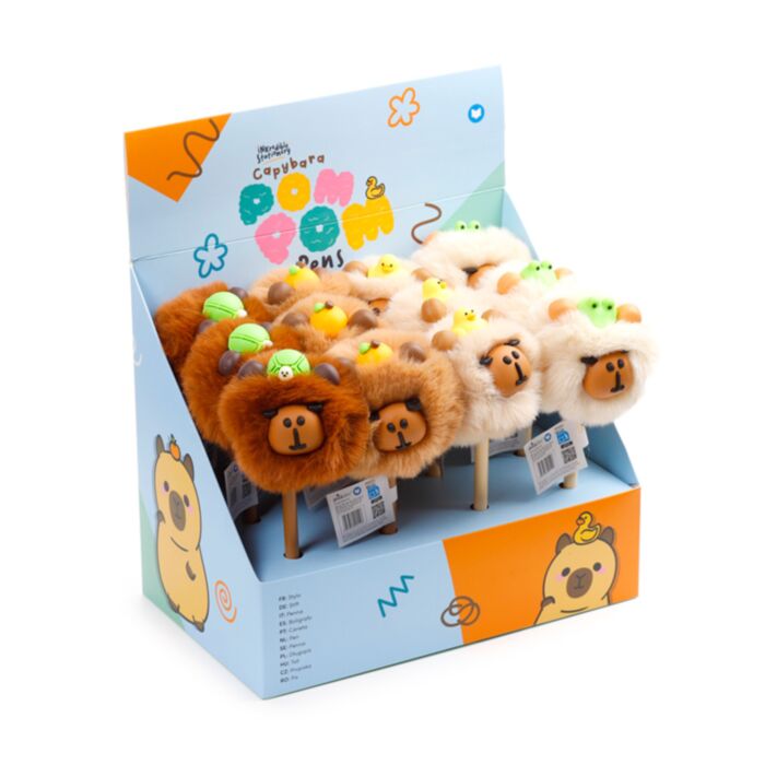 Capivara Caneta Pom Pom de ponta fina com cara Fofinha