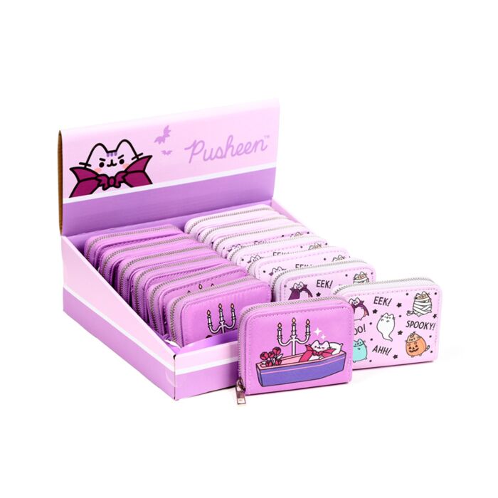 Carteira Pequena com Fecho Pusheen Halloween