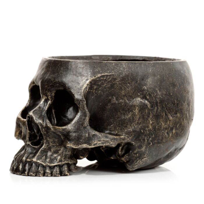 Vaso floral em forma de caveira