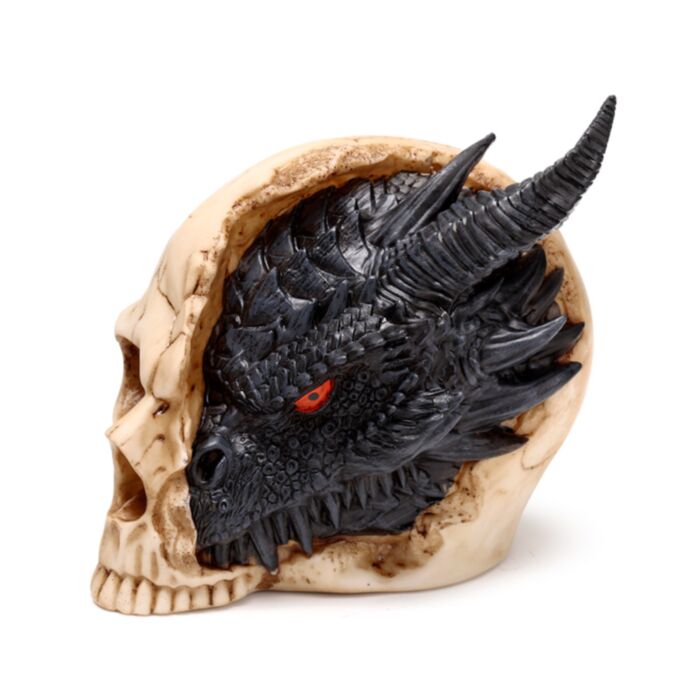 Sombras da Escuridão Dragão negro em caveira Grande