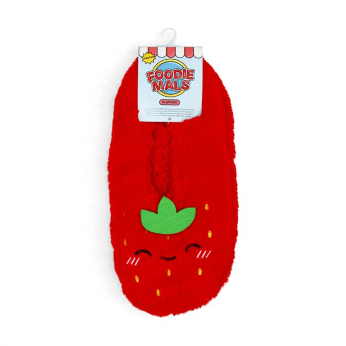 Pantufas antiderrapantes de pelúcia, tamanho 39-41 Foodiemals Morango