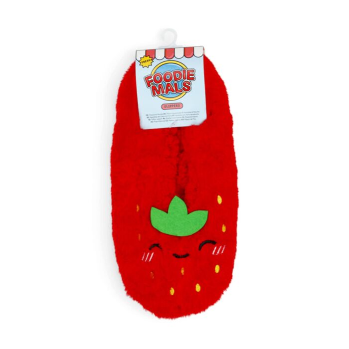 Pantufa antiderrapantes de pelúcia, tamanho 36-38 Foodiemals Morango