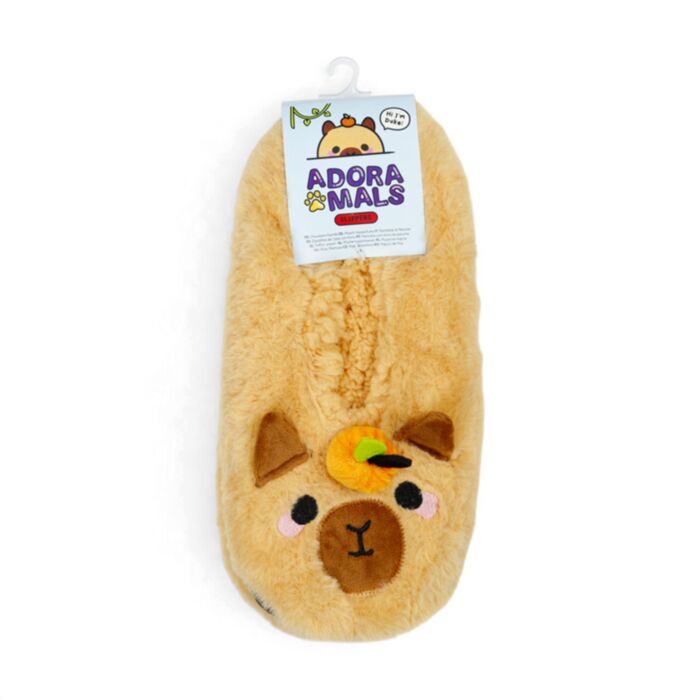 Pantufas antiderrapantes de pelúcia, tamanho 39-41 Capivara