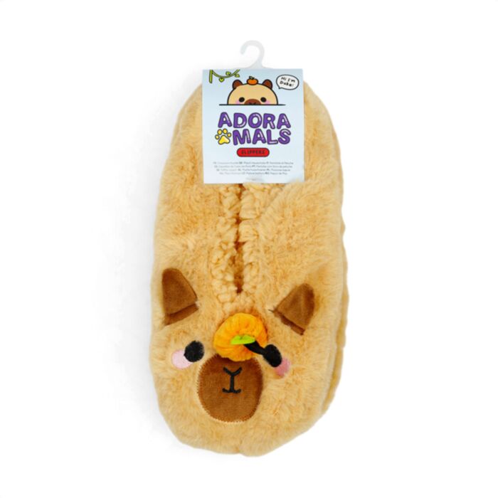 Pantufa antiderrapantes de pelúcia, tamanho 36-38 Capivara
