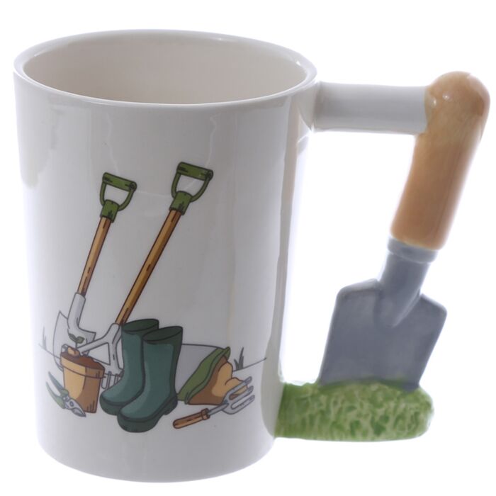 Caneca de Cerâmica Jardím com Asa em forma de pá