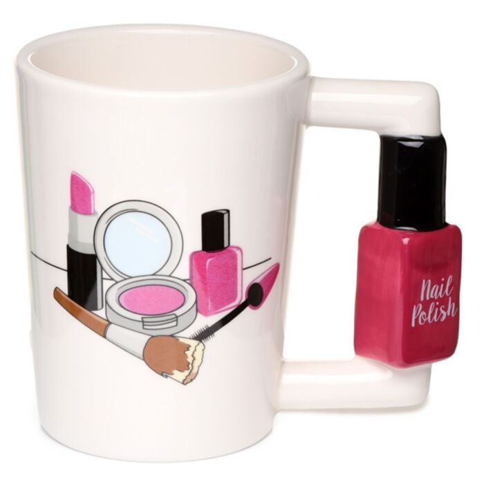 Caneca de cerâmica com Asa em forma de Pinta-unhas