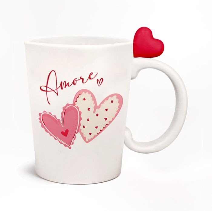 Caneca com Asa Moldada - Amore Hearts Coração