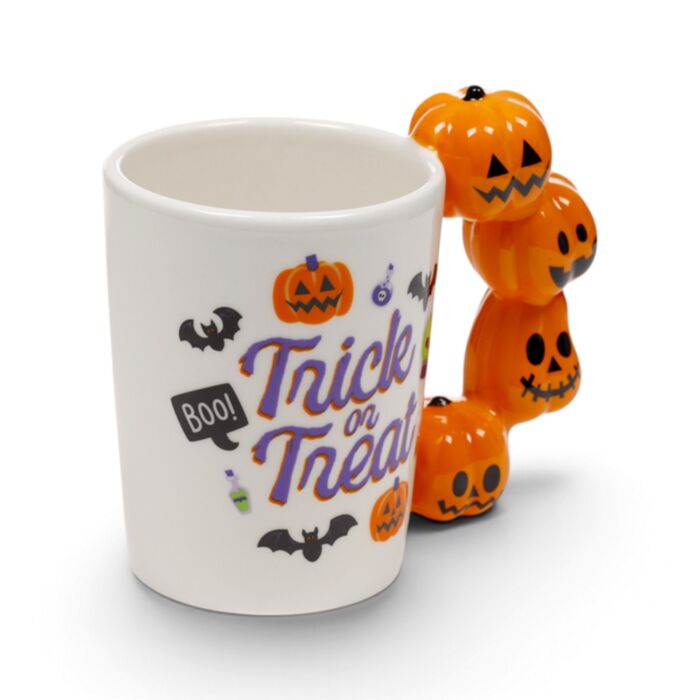 Caneca Cerâmica com asa moldada - Abóboras Spooky