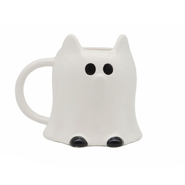 Caneca de cerâmica em forma Spooky Gato Fantasma