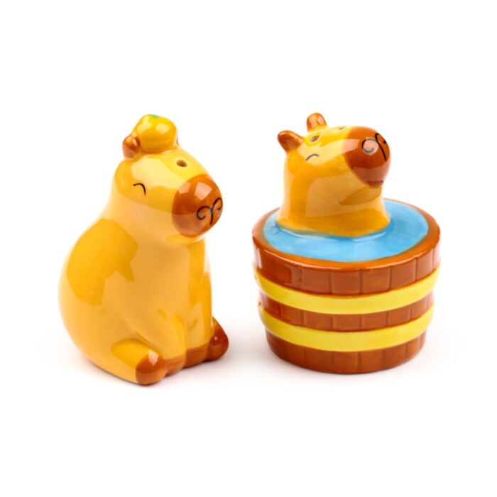 Set de Sal e Pimenta em cerâmica Capivara
