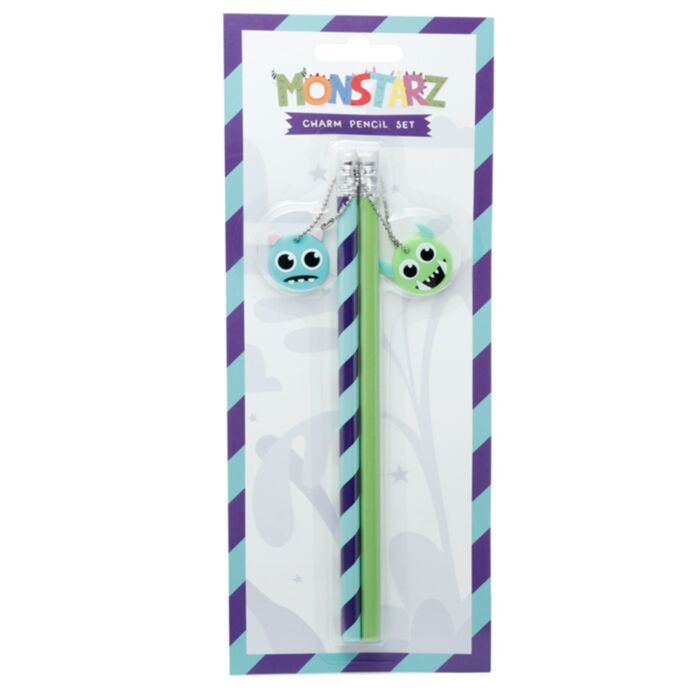 Cojunto de 2 Lápis com Acessórios em PVC - Monstro Monstarz