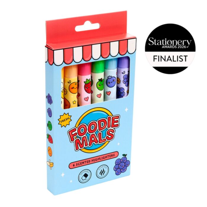 Set de 6 marcadores apagáveis tinta com cheiro - Foodiemals Frutas