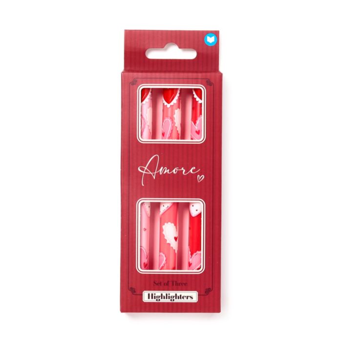 Set de 3 marcadores de texto Pop Top Amore Heart Coração 