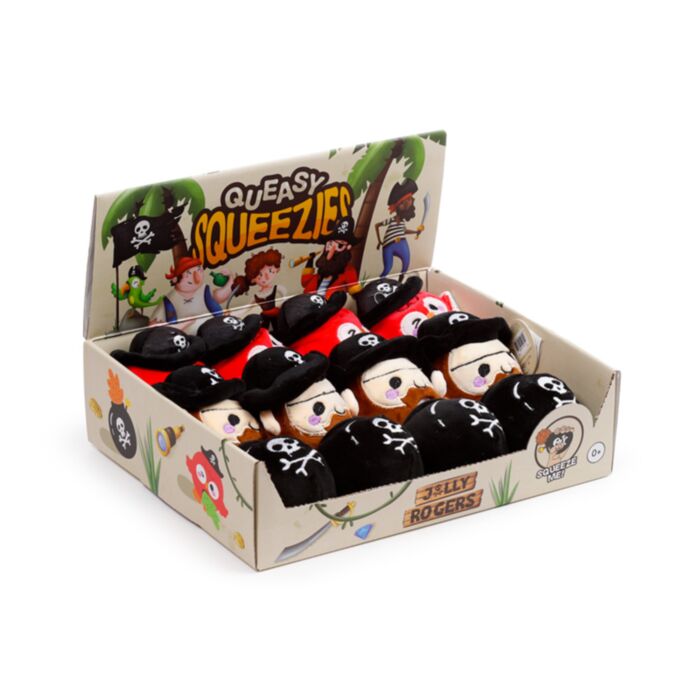 Brinquedo de pelúcia espremível Queasy Squeezies Piratas Jolly Rogers