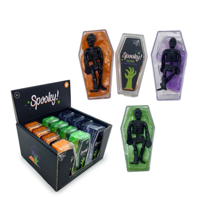 Brinquedo Slime Ruidoso - Caixão Assustador com Esqueleto