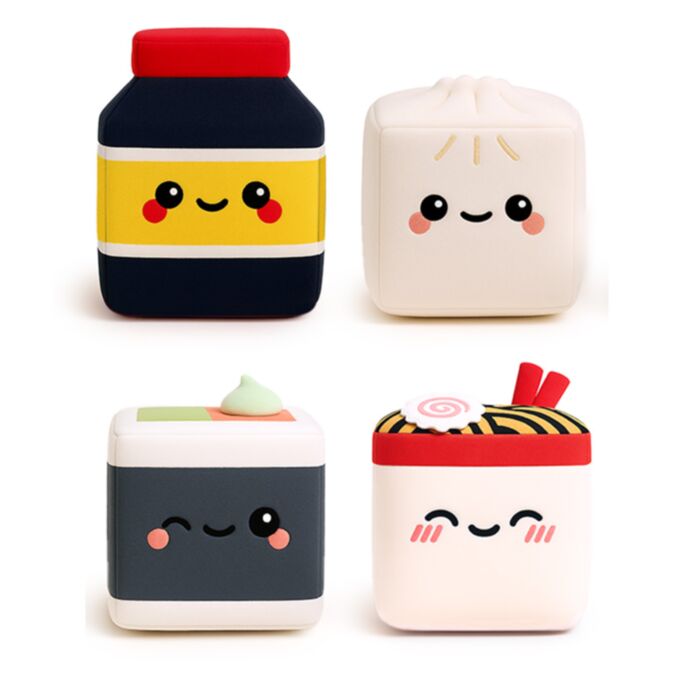 Bloco de pelúcia macio e esponjoso com memory foam Foodiemals Bao House Bao Bun