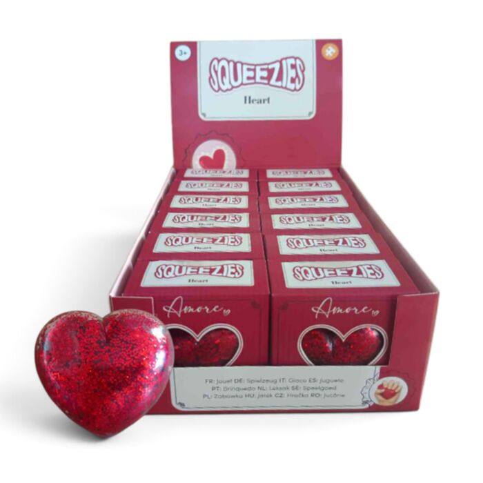 Brinquedo Maltose Squeezy com Glitter - Amore Heart Coração