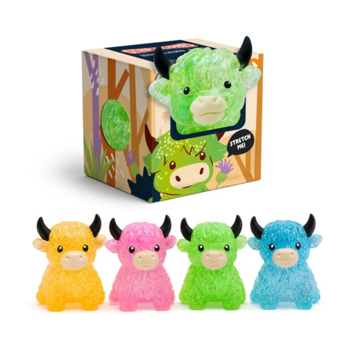 Brinquedo Maltose Squeezy com Glitter Highland Coo Cow 