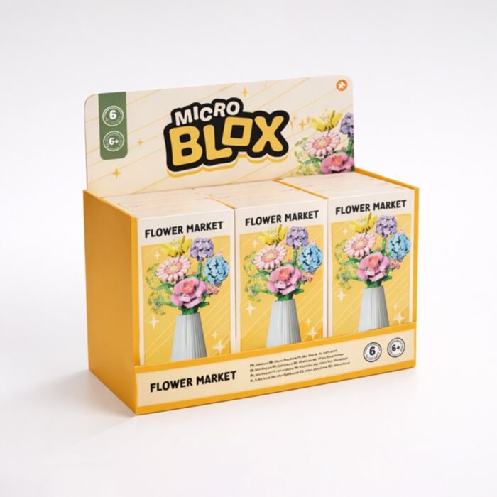 Kit de construção Micro Blox Mercado de Flores: Flores e Vaso