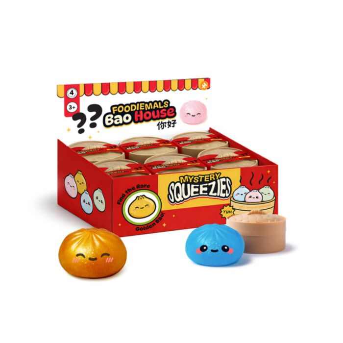 Brinquedo de Maltose Squeezy Surpresa Foodiemals Bao House Bao Bun Mini