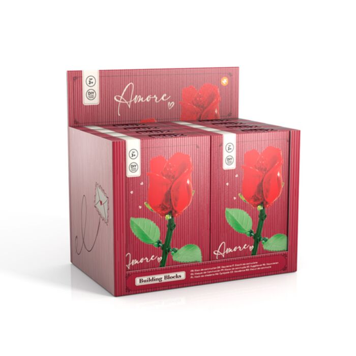 Kit de construção Micro Blox Amore Rosa Heart Coração