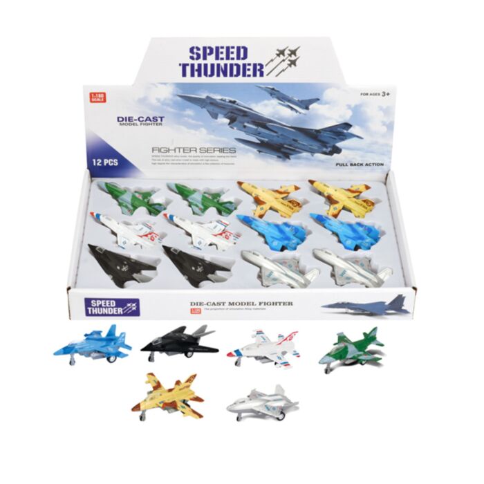 Brinquedo de ação com mecanismo de recuo Avião de combate Speed Thunder