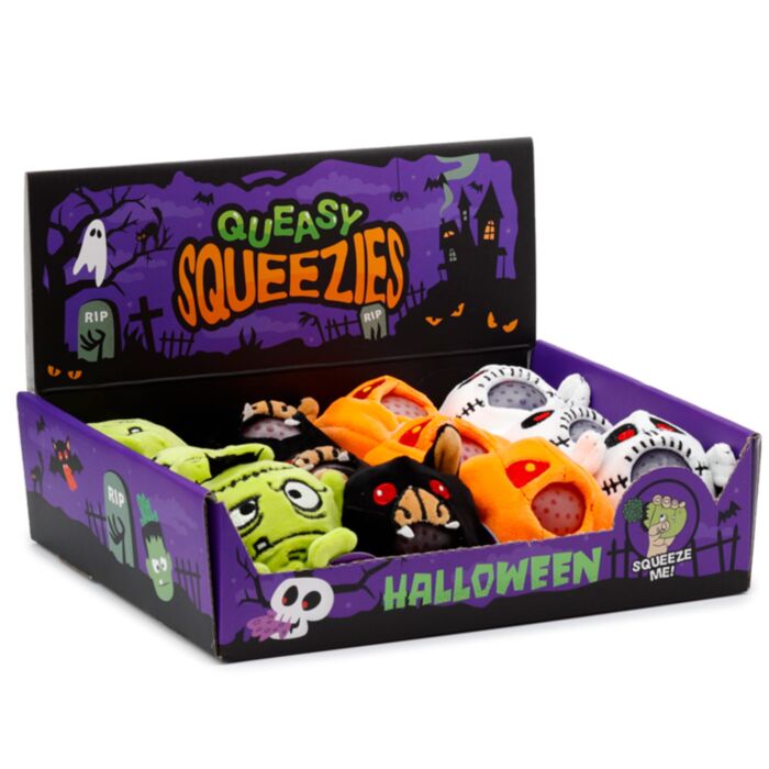 Brinquedo de pelúcia espremível Queasy Squeezies enjoado e assustador