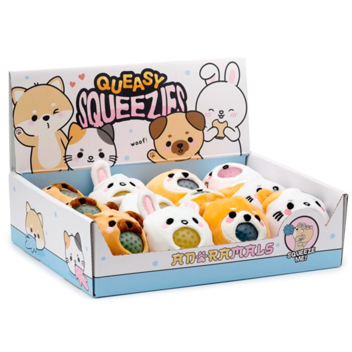 Brinquedo de pelúcia espremível Queasy Squeezies Adoramals Pets