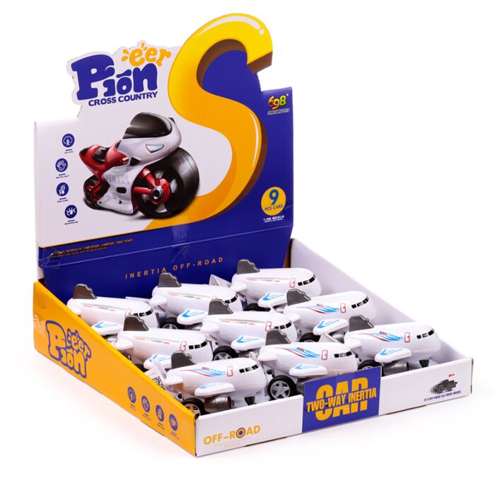 Brinquedo de ação de empurrar/puxar Jumbo Jet de fricção