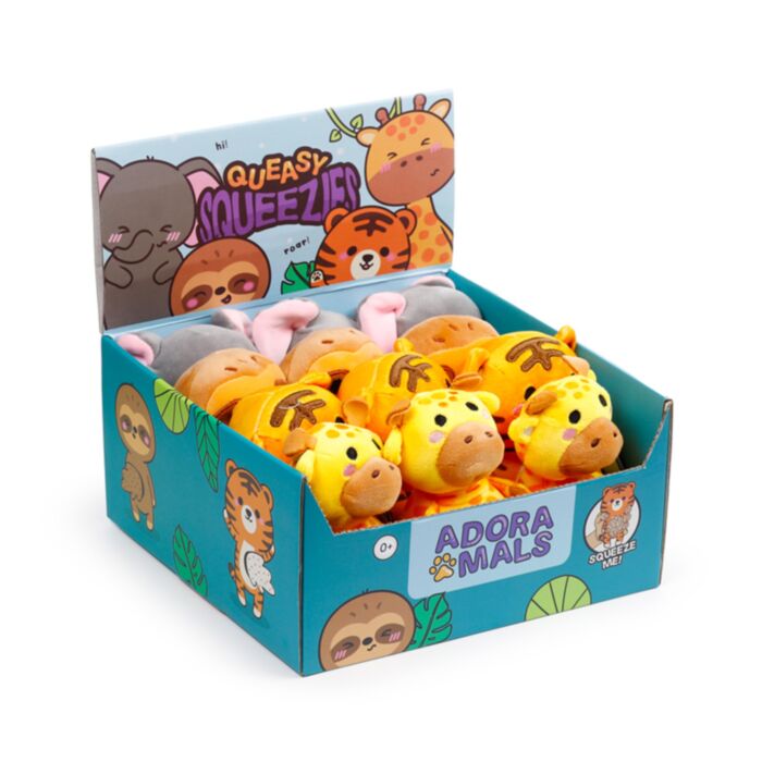 Brinquedo de pelúcia espremível Queasy Squeezies Adoramals Zoo Mix-2