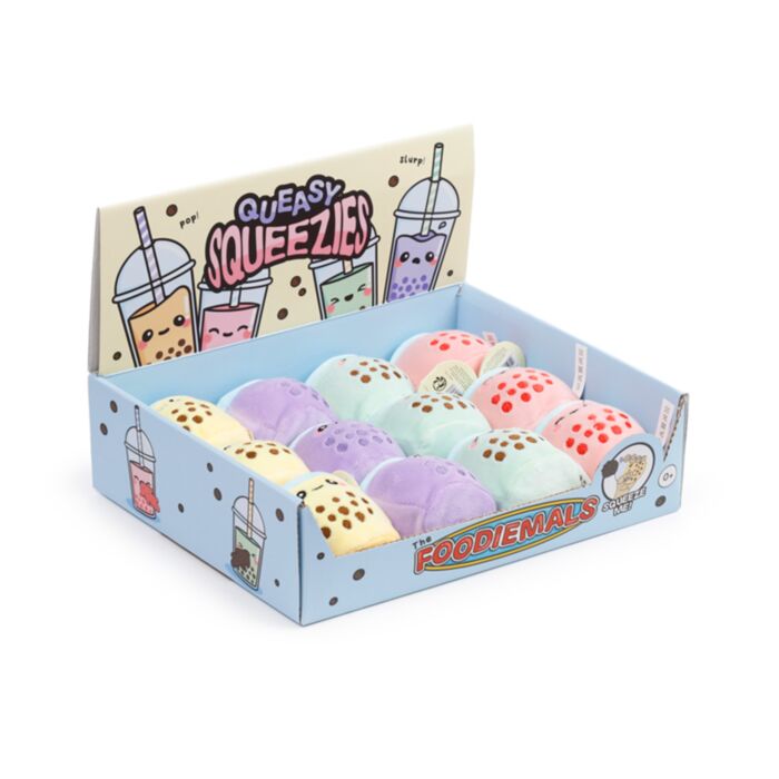 Brinquedo de pelúcia espremível Queasy Squeezies Foodiemals Chá com bolhas