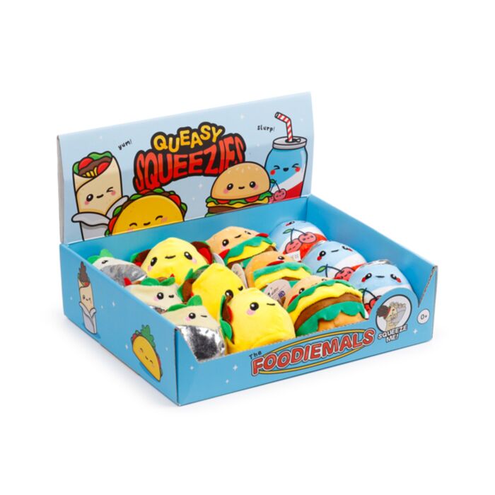 Brinquedo de pelúcia espremível Queasy Squeezies Foodiemals 