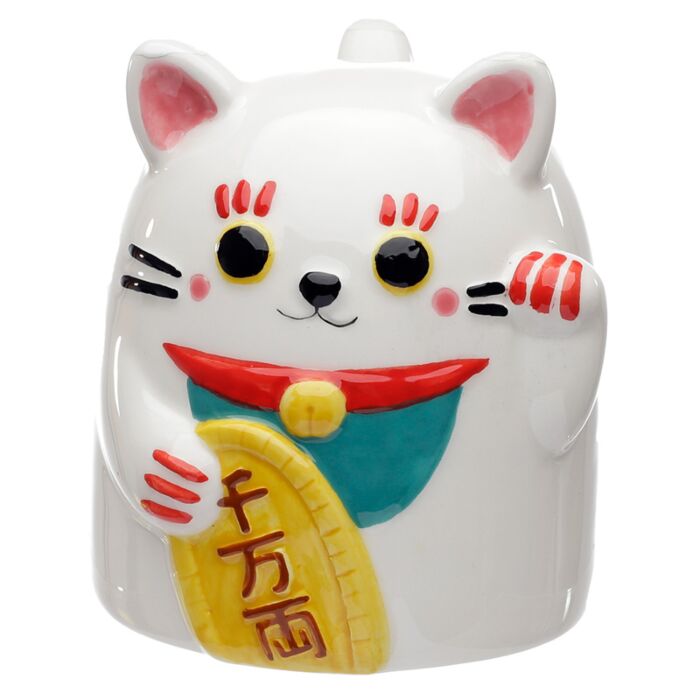 Caneca de Cerâmica ao Contrário - Gato Chinês da Sorte Maneki Neko