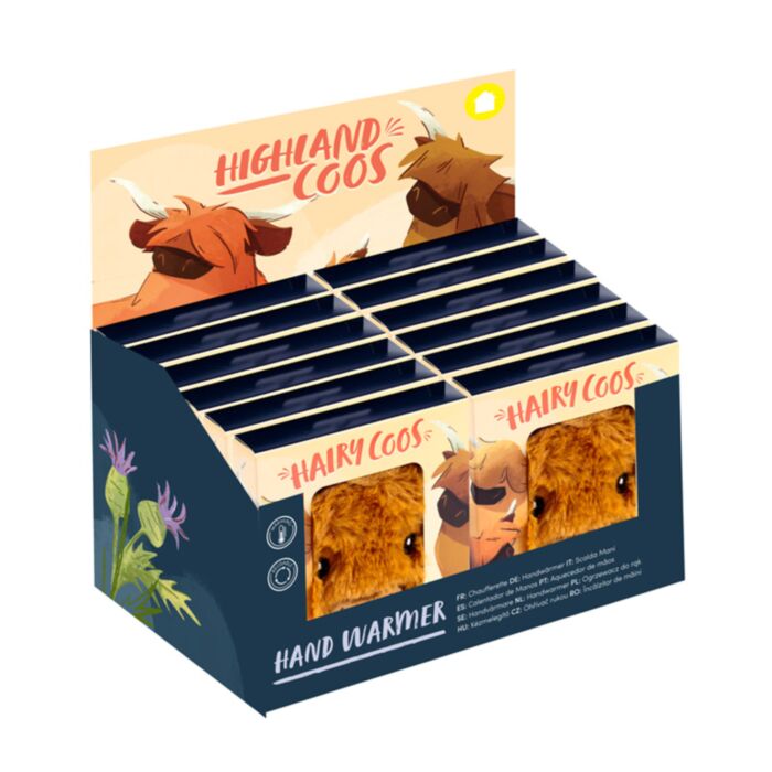 Aquecedor de mãos com pelúcia Highland Coo Cow 