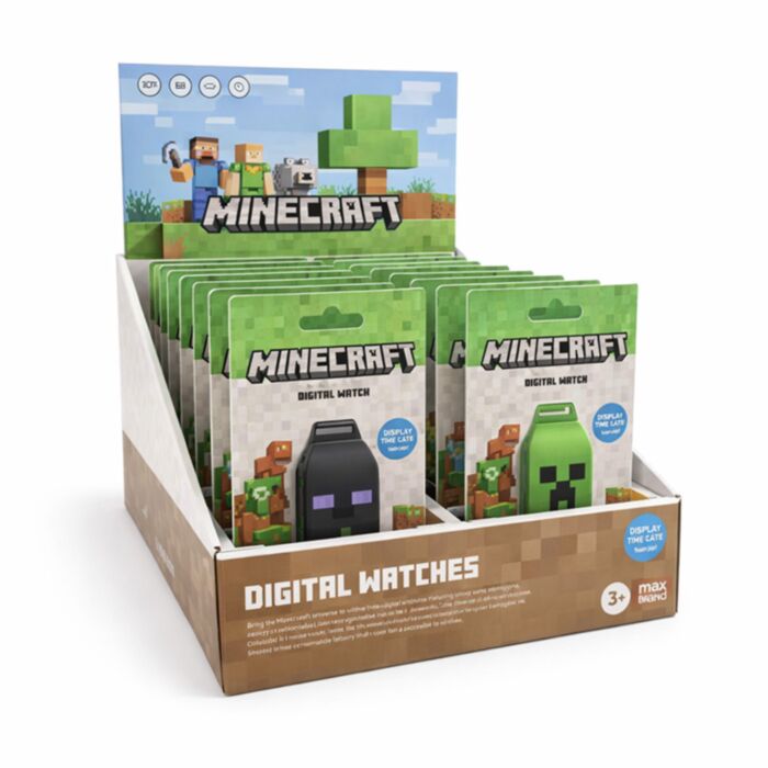 Relogio Digital em Silicone Minecraft Faces 