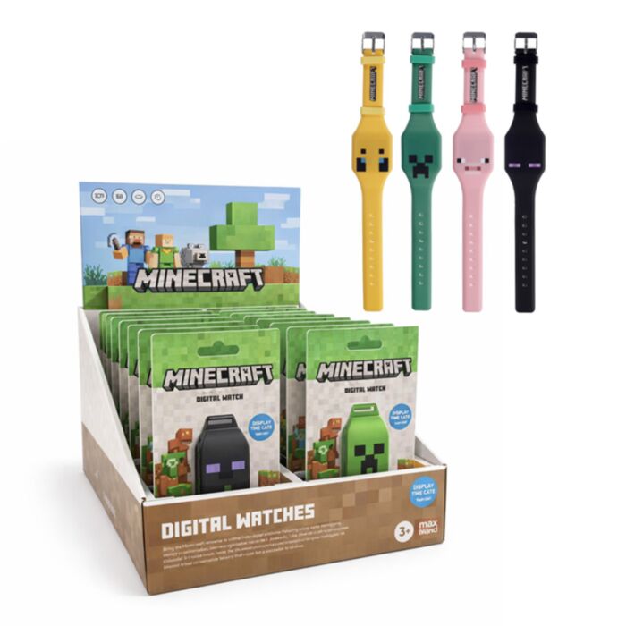 Relogio Digital em Silicone Minecraft Faces 