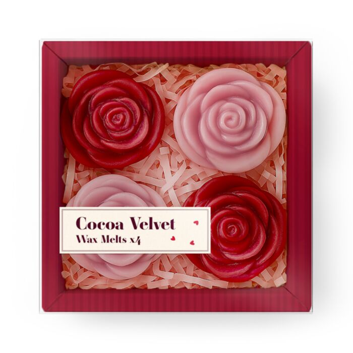 Conjunto de 4 peças de cera em forma de rosa - Amore Hearts