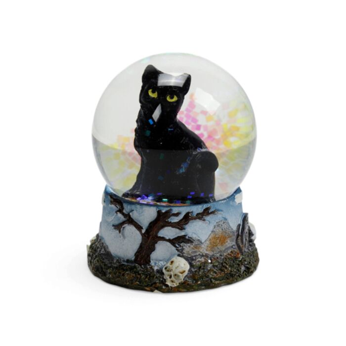 Globo de neve com gato preto