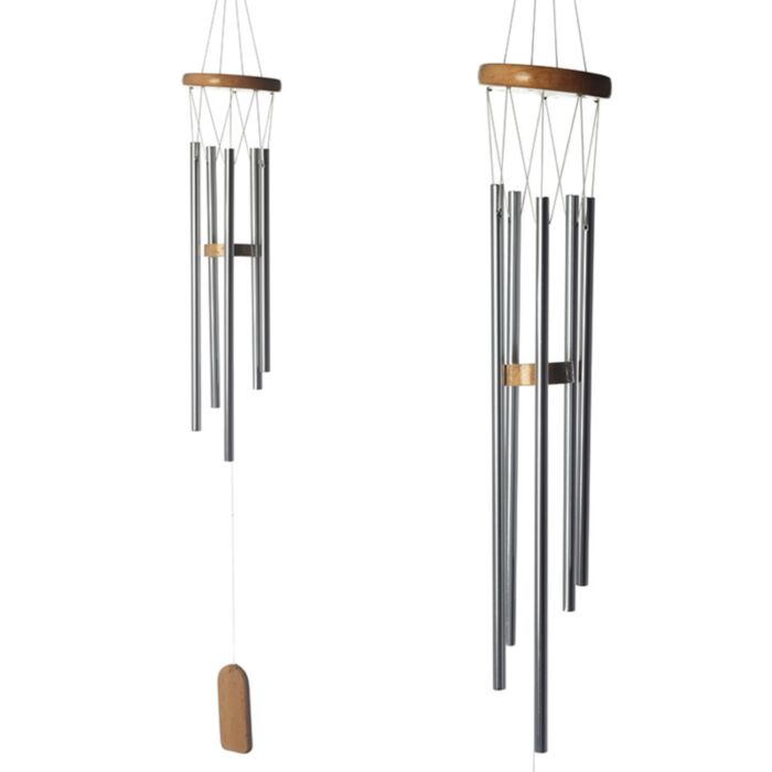 Espanta-Espíritos de madeira com tubos de metal 77cm