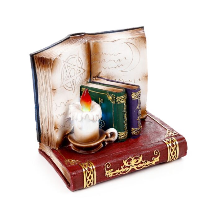 Expositor com LED para Bruxas, Gato Preto e Coruja Mágica Sábia