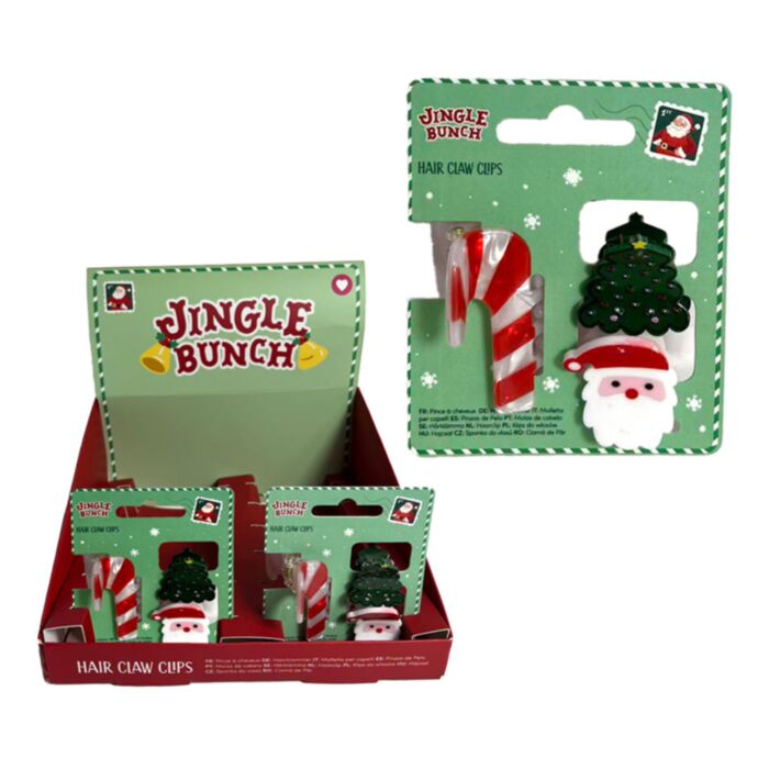 Conjunto de 3 mini-molas de cabelo com motivos natalícios Jingle Bunch