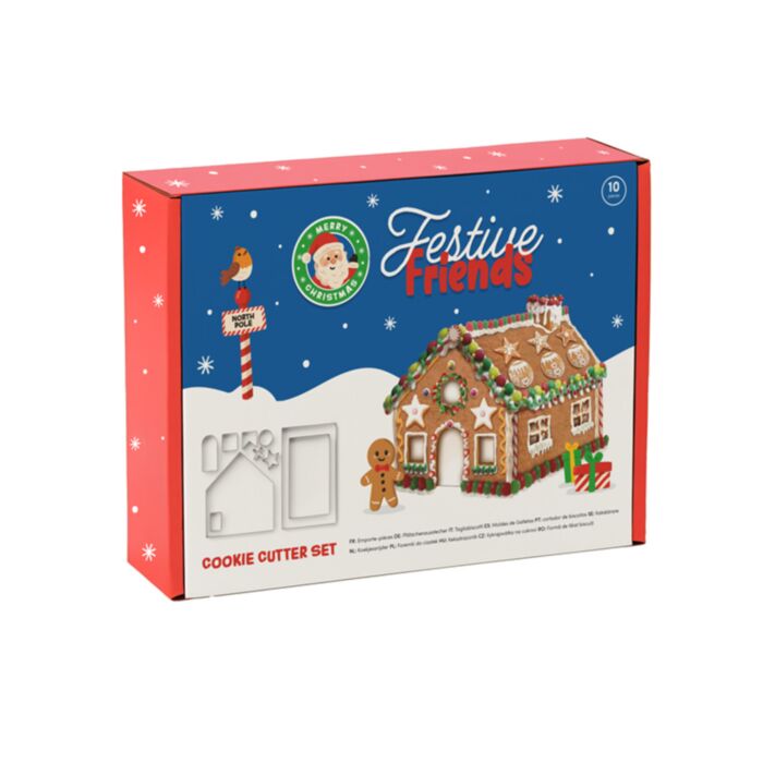 Set de 10 cortadores de biscoitos Amigos do Natal - Casinha de gengibre de Natal